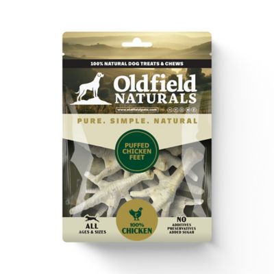 Oldfield Naturals Puffed Chicken Feet, Dog Treats 3 pc./Pack