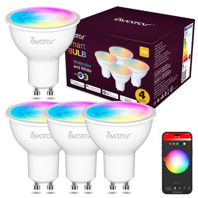 Avatar Controls GU10 Smart LED Bulbs RGB Warm Cool White Color, 4 pk.