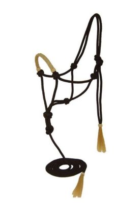 Tahoe Tack Nylon Rope Halter with Lead and Rawhide Braided Noseband