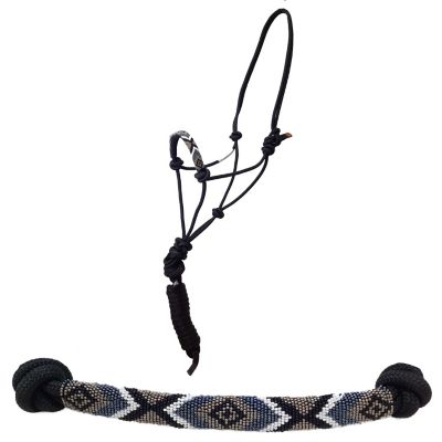 Tahoe Tack Beaded Rope Horse Halter with 10 ft. Lead
