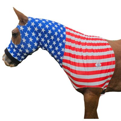 Derby Originals Originals Comfort Strech Lycra Patriotic Horse Hood for Full Size Horse, 72 to 78 in.