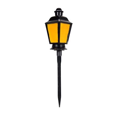 Haunted Hill Farm 12 in. Yellow LED Light Halloween Decor Lantern Stakes with Lights