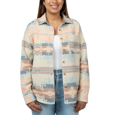 JACHS NY Women's Aztec Wool Blend Fabric Shirt