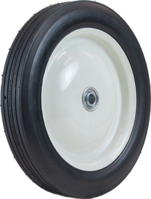 Hi-Run 10X1.75 Ribbed Solid Tire Steel Hub Assembly, 1/2 in. Centered
