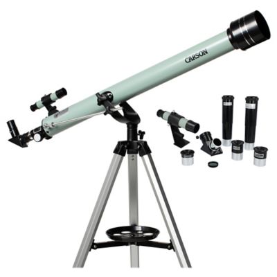 Carson Optical Stara 60mm Aperture 45mm to 675mm Focal Length Refractor Telescope with 7 pc. Accessory Kit