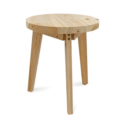 Shine Company Camden Round Natural Wood Patio End Table, 17.5 in. W