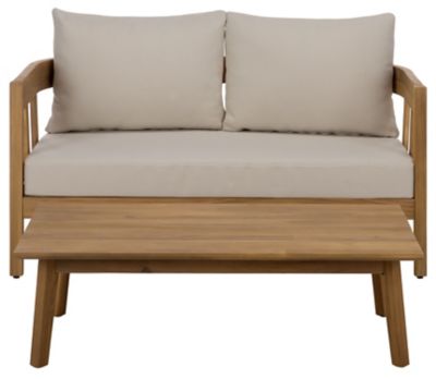 Safavieh Owen Loveseat and Table, Oak Ivory