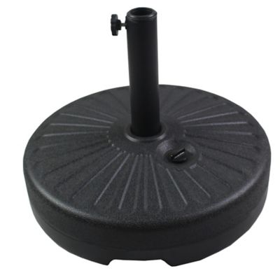Hiland AZ Patio Heaters Round Hollow Market Umbrella Base in Plastic with Sunburst Design