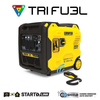 Champion Power Equipment 8500W Wireless Start Tri Fuel RV Ready Portable Inverter Generator with StartLINK Free 3-Year Warranty