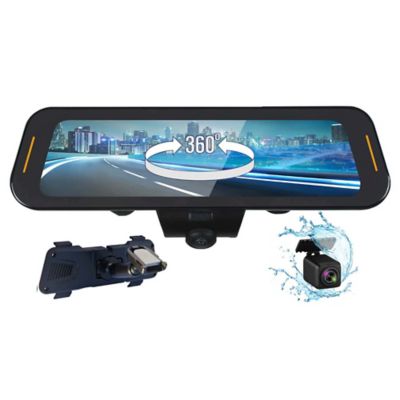 Rydeen 10 in. Dual-Channel Digital Rearview Mirror Monitor with Touch Screen, 4K Front/1080p Rear Cameras
