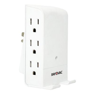 Rayovac 6-AC Outlet 540-Joules Surge Protector Wall Tap with Wireless Charging Phone Holder