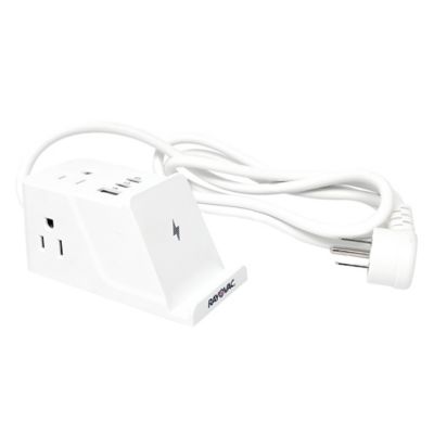 Rayovac Wireless Charging Station 3-AC Outlet 540-Joules Surge Protector with 1 USB-A and 2 USB-C Ports, 5 ft. Cord
