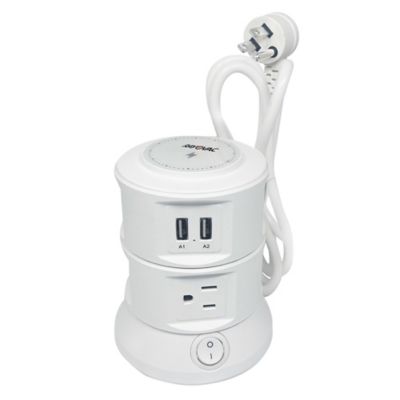Rayovac Charging Tower 6-AC Outlet 540-Joules Surge Protector with Wireless Charging, 2 USB-A and 2 USB-C Ports, 5 ft. Cord