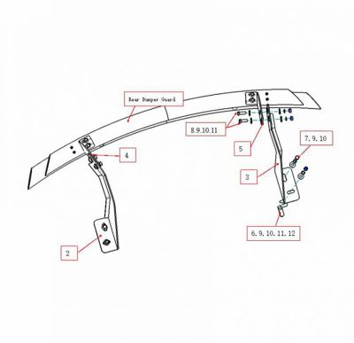 Black Horse Off Road Black Horse Rear Bumper Guard Double Layer Stainless Steel Compatible with 2017-2025 Honda CR-V