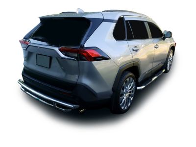 Black Horse Off Road Rear Bumper Guard Double Layer Stainless Steel Compatible with 2019-2024 Toyota RAV42021-2024 Toyota Venza