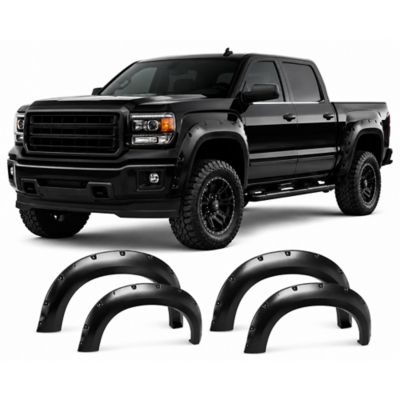 Black Horse Off Road Black Horse Textured Fender Flares Black Compatible with 2014-2015 GMC Sierra 1500