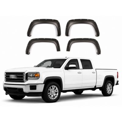 Black Horse Off Road Black Horse Fender Flares Riveted Style Black Compatible with 20-26 Chevrolet Silverado 2500 HD/3500 HD