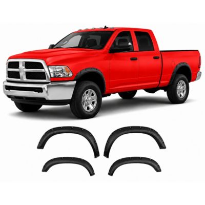 Black Horse Off Road Black Horse Fender Flares Riveted Style Black Compatible with 2009-2018 Ram 1500