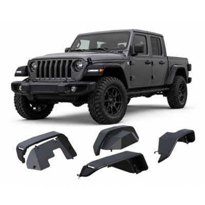 Black Horse Off Road Black Horse Full Set Tubular Fender Flares -Front & Rear Matte Black fits 2020-2026 Jeep Gladiator
