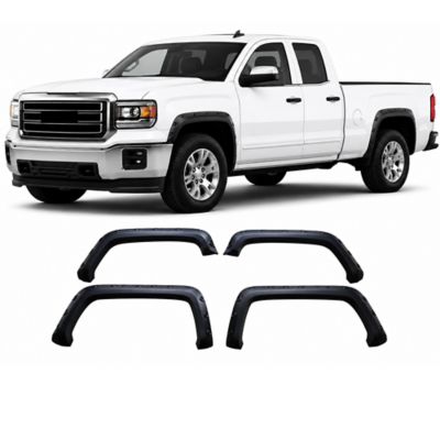 Black Horse Off Road Black Horse Fender Flares Riveted Style Black Compatible with 2016-2018 GMC Sierra 1500