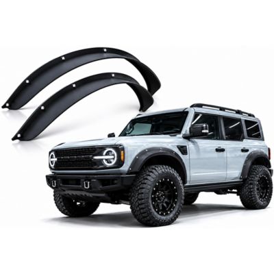 Black Horse Off Road Black Horse Front & Rear Fender Flares Sheet Metal Plate Black Compatible with 2021-2026 Ford Bronco