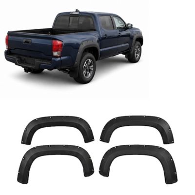 Black Horse Off Road Black Horse Fender Flares Riveted Style Black Compatible with 2016-2023 Toyota Tacoma
