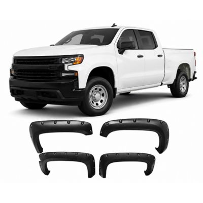Black Horse Off Road Black Horse Fender Flares Riveted Style Black Compatible with 2019-2023 2019 Chevy Silverado Crew Cab