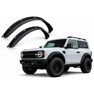 Black Horse Off Road Black Horse Front & Rear Fender Flares Sheet Metal Plate Black Compatible with 2021-2026 Ford Bronco