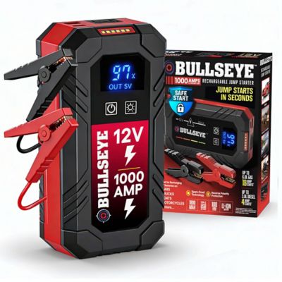 Bullseye 12 V 1800mAh Rechargeable Portable Battery Jump Starter with LED Emergency Light, Power Bank