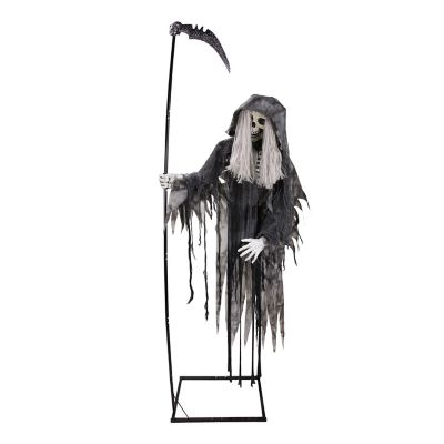 Haunted Hill Farm 7.5 ft. Moving Head Red LED Eyes Animatronic Floating Reaper
