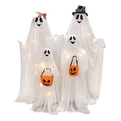 Haunted Hill Farm 5 ft. 3 in. LED Lights Halloween Decor Lighted Up Ghost Family