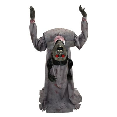 Haunted Hill Farm 4 ft. 6 in. Motion Activated Red LED Animatronic Head Spinning Beatrix