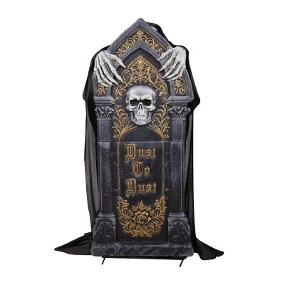 Haunted Hill Farm 4 ft. Rising Motion Red LED Eyes Animatronic Animated Reaper with Tombstone