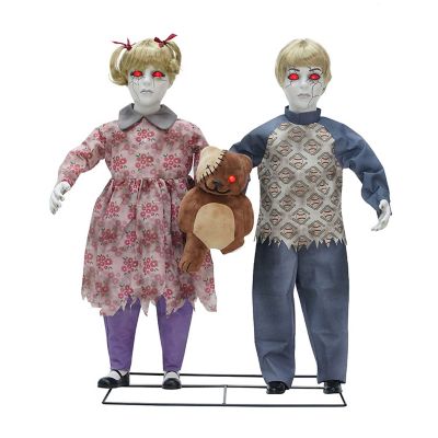 Haunted Hill Farm 3 ft. Motion Activated Halloween Animatronic Apocalypse Twins