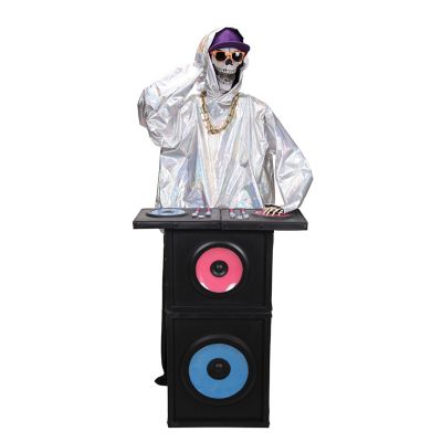 Haunted Hill Farm 5.5 ft. Moving Body Halloween Animatronic DJ Skeleton