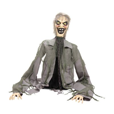 Haunted Hill Farm 2.8 ft. Rising Motion Halloween Animatronic Rising Zombie