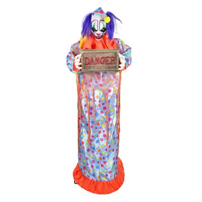 Haunted Hill Farm 5.5 ft. Moving Body Red LED Eyes Animatronic Standing Jump Scared Clown