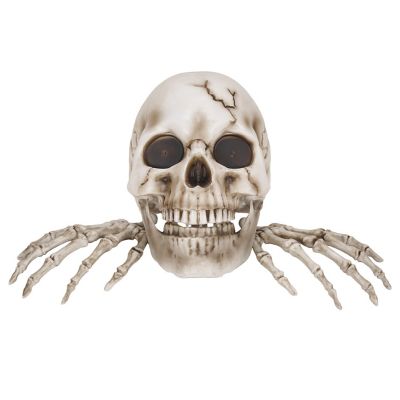 Haunted Hill Farm 16 in. Life Size Moving Body Halloween Decor Giant Talking Skeleton with Hands