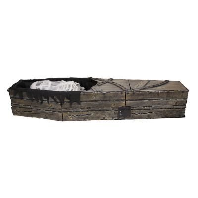 Haunted Hill Farm 1 ft. Rising Motion Red LED Eyes Animatronic Life Size Animated Reaper in Coffin