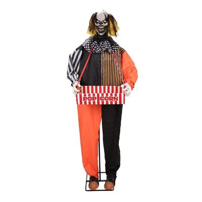 Haunted Hill Farm 5.5 ft. Pop-Up Head Red LED Eyes Animatronic Standing Suddenly Surprise Clown