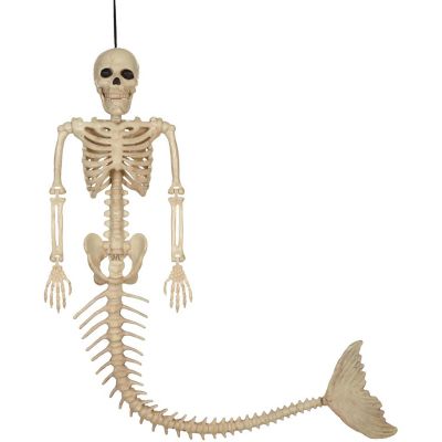 Seasons Mermaid Skeleton Halloween Decoration, 21 in., Off-White