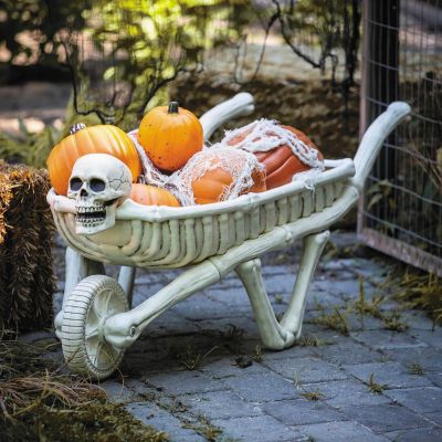 Seasons 48 3/4 in. Skeleton Wheelbarrow Halloween Decoration