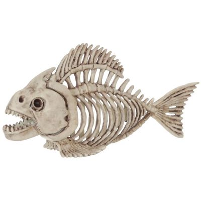 Seasons Fish Skeleton Halloween Decoration, 10.5 in., Off-White
