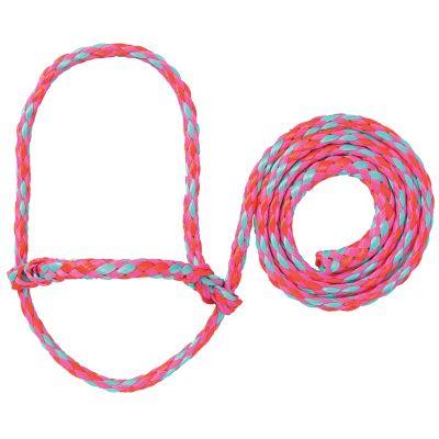 Weaver Livestock Poly Rope Sheet/Goat Halter, Hot Pink/Coral/Mint