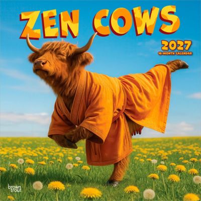 Brown Trout 2027 Zen Cows Square Flap Calendar