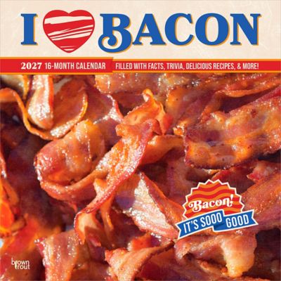 Brown Trout I Love Bacon 2027 Square Flap