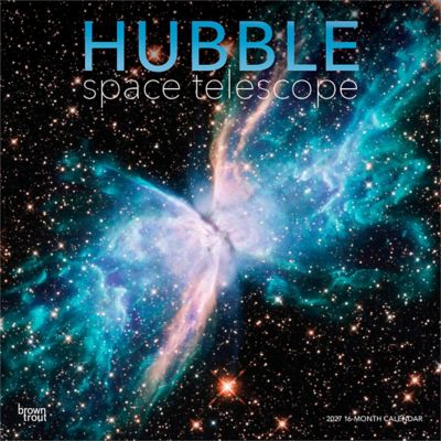Brown Trout 2027 Hubble Space Telescope Square Flap Calendar, Foil