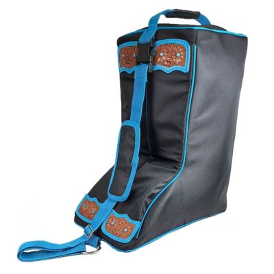 Tahoe Tack 1680D Nylon Western Boot Bag with Leather Accents