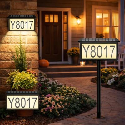 Avatar Controls 2 in 1 Solar Address Sign for Yard Lighted House Numbers