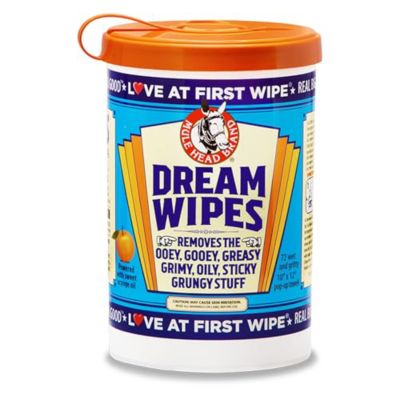 Mule Head Brand Dream Wipes Adhesive Remover Wipes, Textured Heavy-Duty Sticky, Glue, Sticker, Wax, Gum Cleaner, 72 ct.